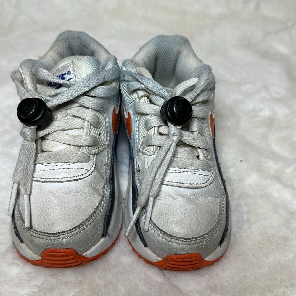 Nike toddler size 9 Air Max 90 Leather TD 'White Midnight Navy' - Picture 2 of 6